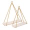 Kingston Living Set of 2 White and Gold Triangle Decorative Wall Shelves 24"